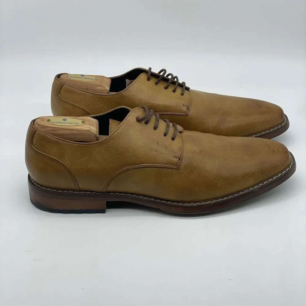 Van Heusen Memory Foam Geraldo Dress Shoes Men's 10.5 M Tan Brown Oxford Regal